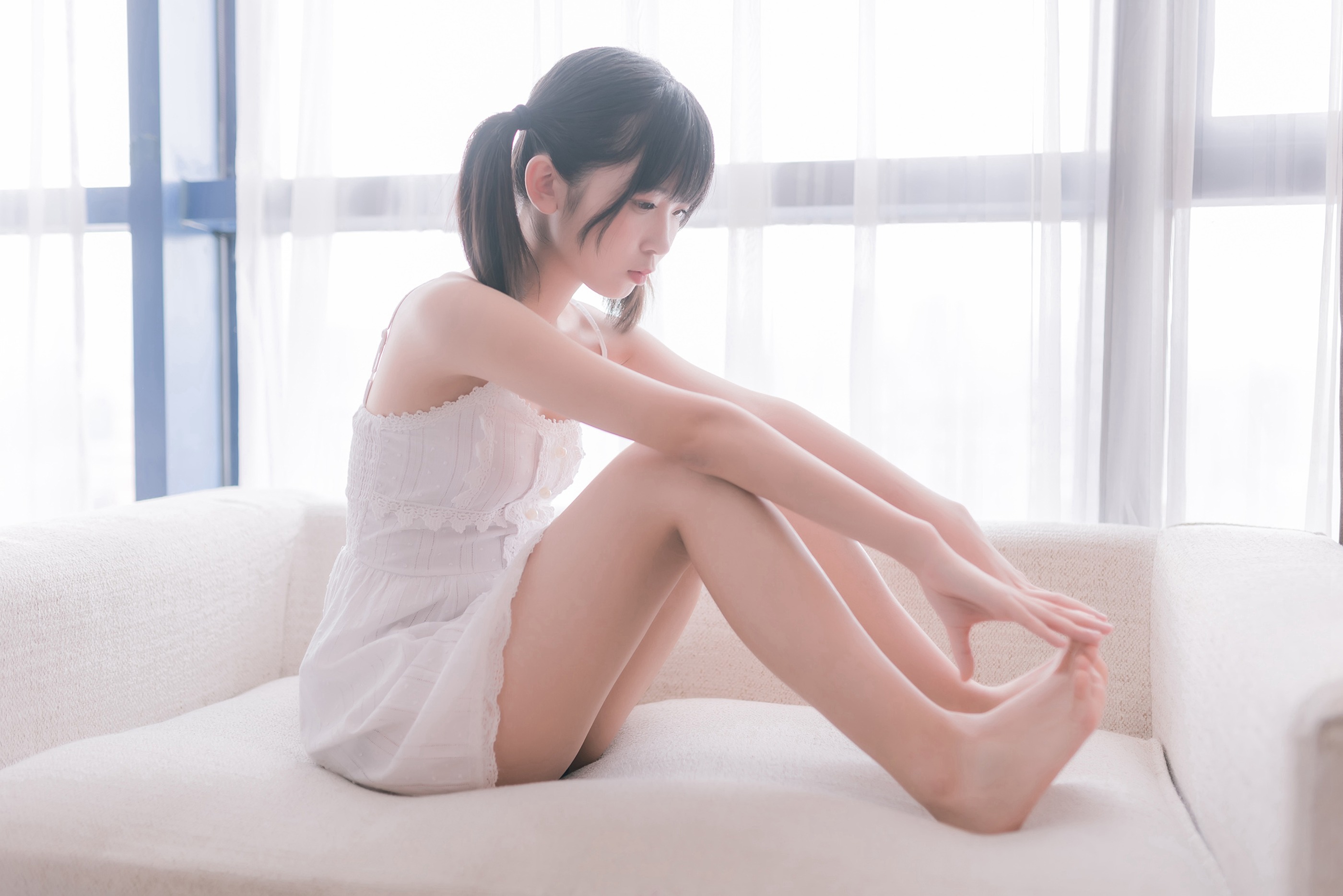 图片[1]-风之领域 – NO.082 白色的睡衣裙 [47P]-XikXak